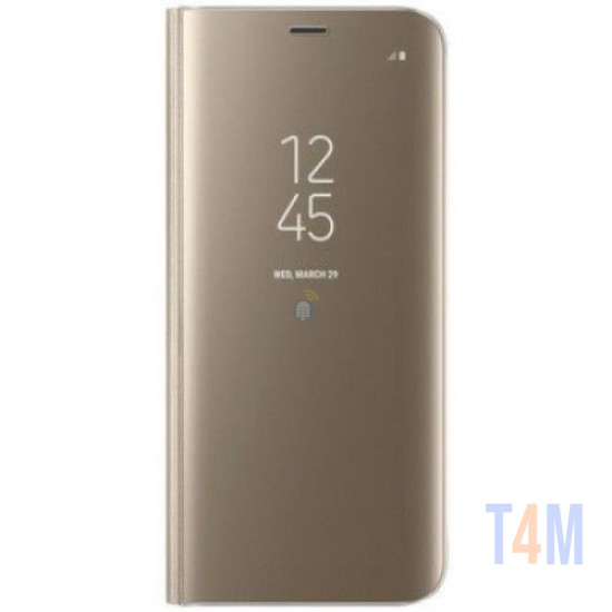 FLIP COVER "CLEAR VIEW" HUAWEI P30 LITE DOURADO